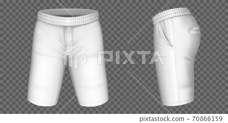 White shorts for men vector mockup, male pants - Stock