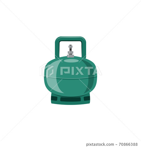 Rounded gas cylinder or steel vessel flat vector illustration isolated. 70866388