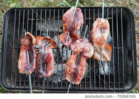 Grilled squid grilled squid BBQ outdoor 70866506