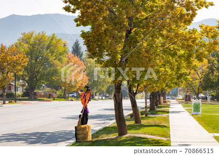 Halloween decoration over the Parowan town 70866515
