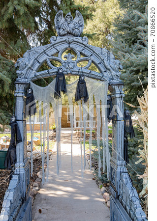 Halloween decoration over the Parowan town 70866520