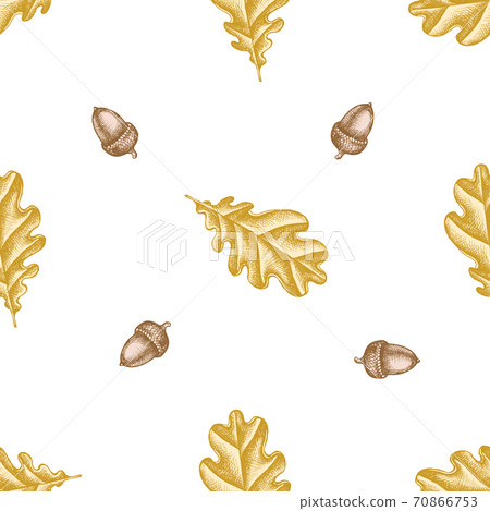 Seamless pattern with hand drawn pastel oak Seamless pattern with hand drawn pastel oak 70866753