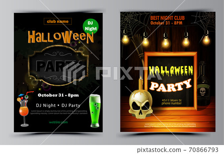 Halloween party flyer set vector 70866793