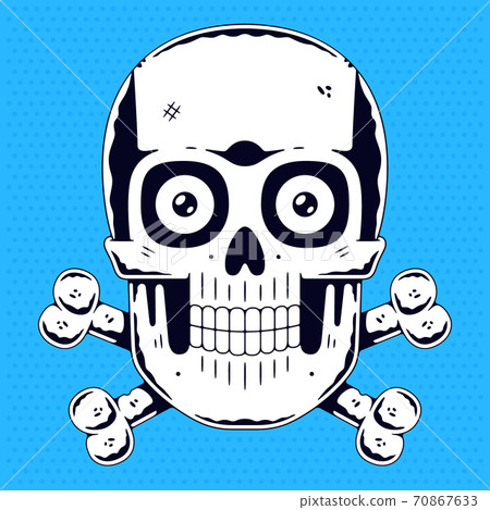 Funny skull. Modern logo. Skull with bones. 70867633