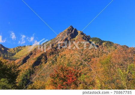 [Ehime Prefecture] Autumn leaves of Mt. Ishizuchi under fine weather 70867785
