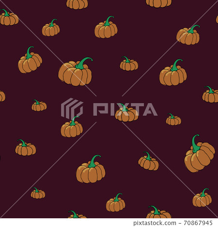 Pumpkins at night seamless vector repeat dark background Pumpkins at night seamless vector repeat dark background 70867945