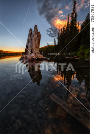 Beautiful Scenery by the lake in Canadian Nature. Beautiful Scenery by the lake in Canadian Nature. 70867981