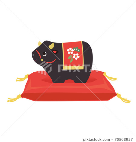 黑色碗小雕像上紅色的座位 70868937