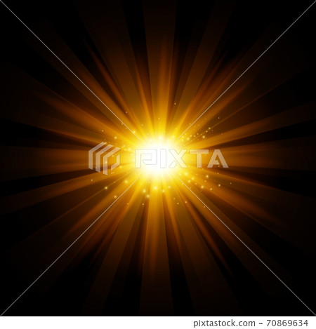 Bright sun on a black background - Illustration - Stock Illustration ...