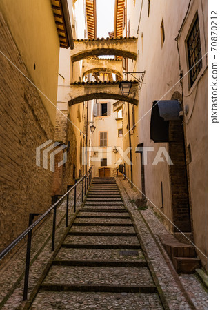 Spoleto city street Umbria landmark italy Spoleto city street Umbria landmark italy 70870212