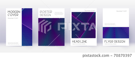 Minimal brochure design template set. Neon abstrac Minimal brochure design template set. Neon abstrac 70870397
