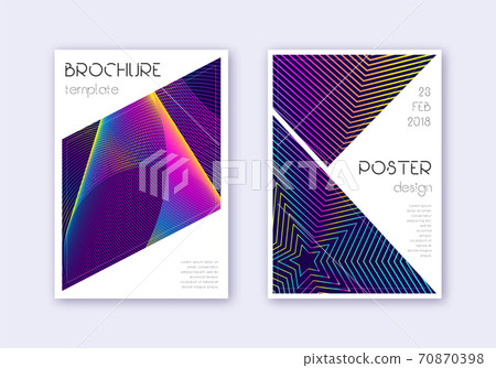 Triangle cover design template set. Rainbow abstra Triangle cover design template set. Rainbow abstra 70870398