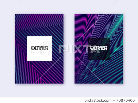 Hipster cover design template set. Neon abstract l 70870400