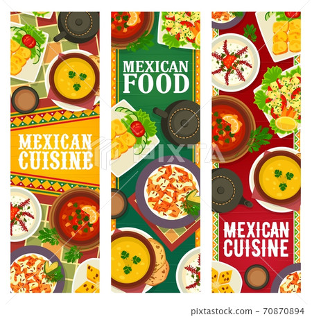 Mexican cuisine food, menu meals dishes, banners Mexican cuisine food, menu meals dishes, banners 70870894