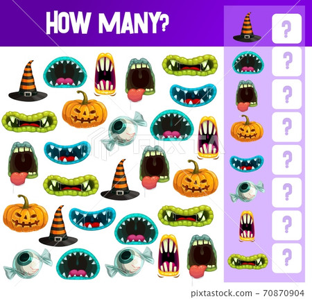 Halloween counting game template, kids education 70870904