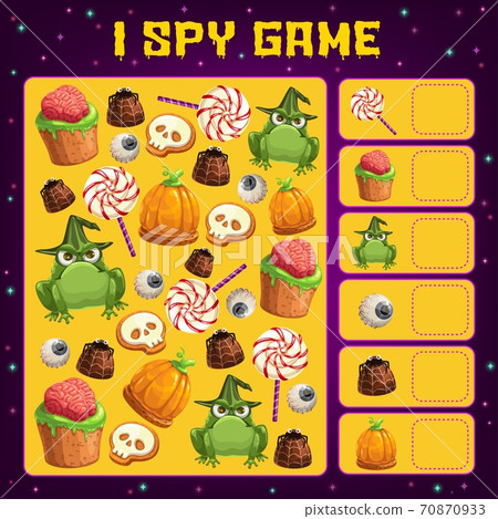 Halloween I spy game template, kids education Halloween I spy game template, kids education 70870933