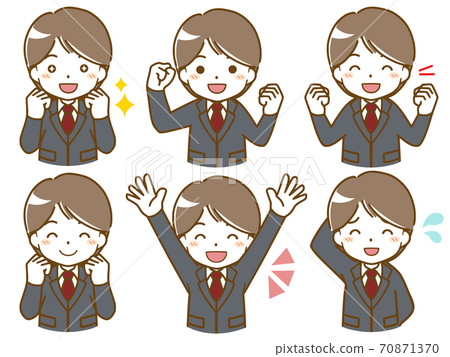 穿著西裝的男人的有趣表情 穿著西裝的男人的有趣表情 70871370