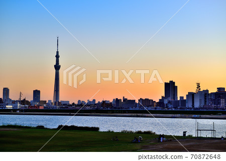 Hor立水izu公園的特殊照明東京晴空塔的夜景 70872648