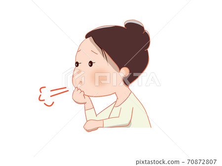 Woman sighing worries: barometric disease Woman sighing worries: barometric disease 70872807