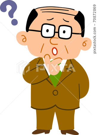 眼鏡的中年男人穿著西服使我納悶_全身 70872869