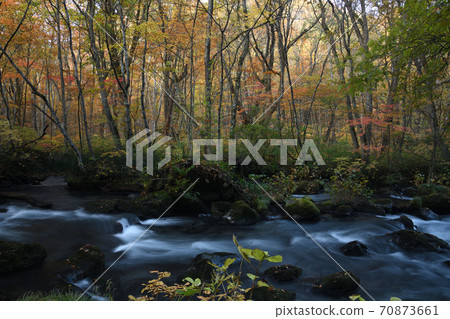 燃燒的Okuirase山stream（三湍流） 70873661