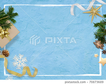 Christmas sundries and blue backgrounds-there are multiple variations Christmas sundries and blue backgrounds-there are multiple variations 70873689