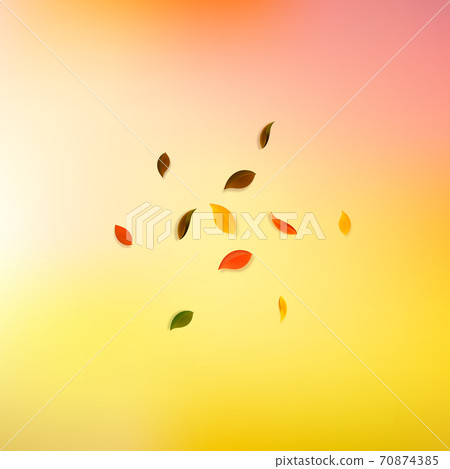 Falling autumn leaves. Red, yellow, green, brown r 70874385