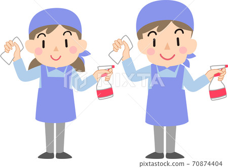 Cleaning company that wipes and cleans with spray detergent 70874404