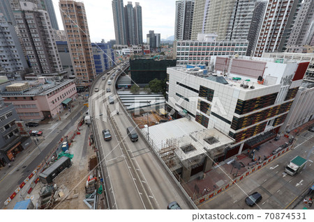 Old community, apartment building at Hong Kong City 25 Oct 2020 70874531