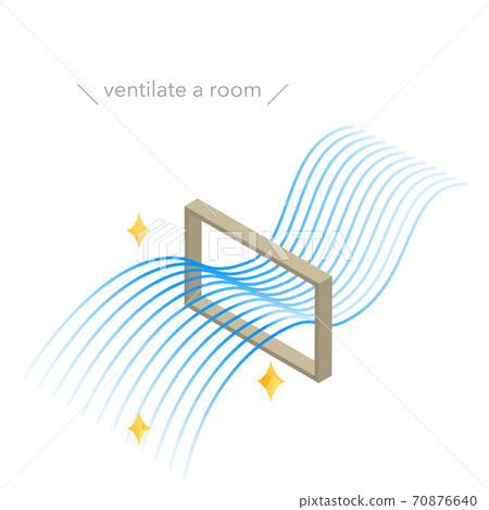圖示窗戶通風等距，流線型藍色漸變風 70876640