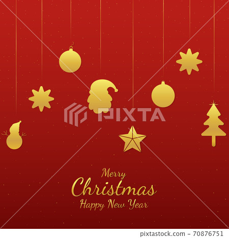 Christmas banner flat and minimal design gold element style. 70876751