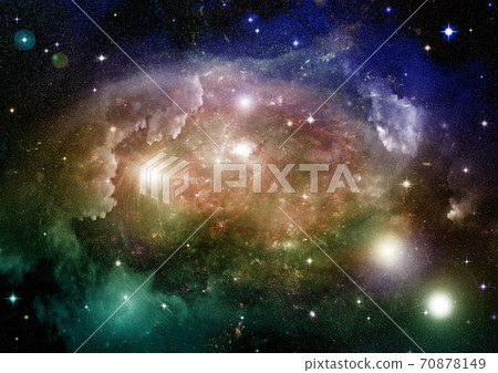 galaxy in a free space. 3D rendering galaxy in a free space. 3D rendering 70878149