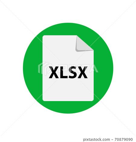 Vector green icon XLSX. File format extensions icon. Vector green icon XLSX. File format extensions icon. 70879090