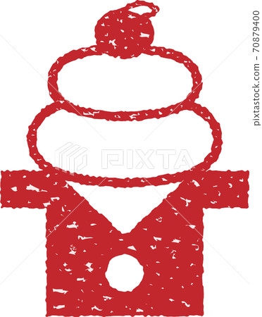 Illustration of Kagami mochi (stamp ver.) Illustration of Kagami mochi (stamp ver.) 70879400