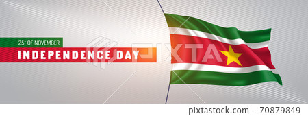 Suriname happy independence day greeting card, banner vector illustration 70879849