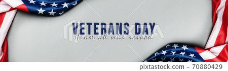 Veterans day. Honoring all who served. American flag on wooden background. 70880429