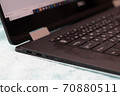 Black laptop close up 70880511