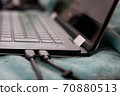 Black laptop close up 70880513