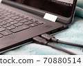 Black laptop close up 70880514