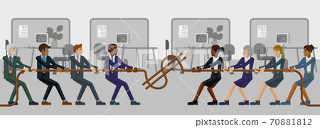 Tug of War Rope Pulling Business People Concept Tug of War Rope Pulling Business People Concept 70881812