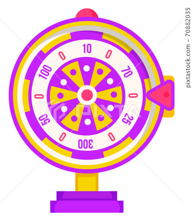 Wheel of fortune with winning numbers and sector bankrupt and bonus, flat style illustration 70882035