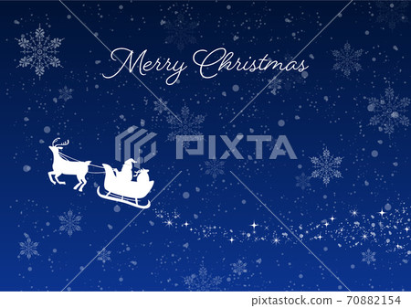 聖誕聖誕老人和夜晚的天空圖 70882154