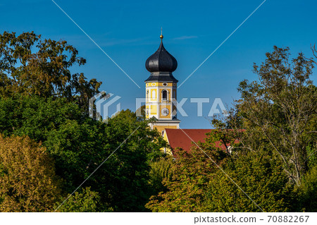St. Martin church and monestery, Bernried at lake Starnberg, Bavaria, Germany 70882267
