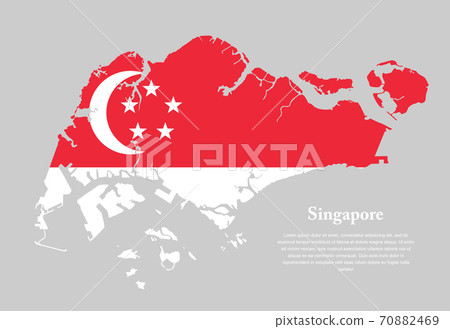 Singapore map made flag, Asia country template Singapore map made flag, Asia country template 70882469