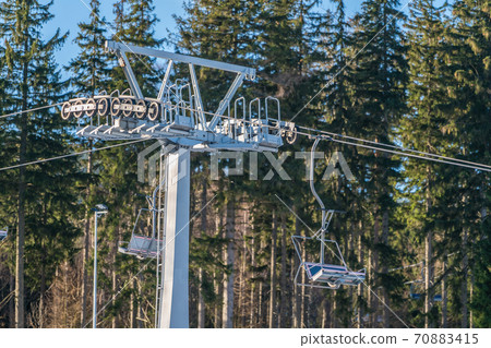 Ski lift up to the top of the Szrenica mountain Ski lift up to the top of the Szrenica mountain 70883415