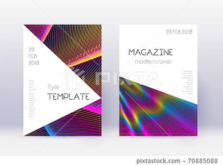 Triangle cover design template set. Rainbow abstra Triangle cover design template set. Rainbow abstra 70885088