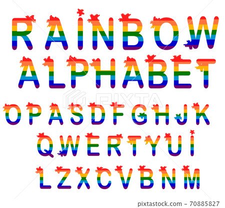 Gay Font Rainbow Letters Lgbt Abc For Symbol Stock Illustration Pixta