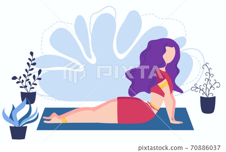 Girl at greenhouse or home garden with plants growing in pots. Relaxed young woman enjoying rest. Girl meditates. Girl at greenhouse or home garden with plants growing in pots. Relaxed young woman enjoying rest. Girl meditates. 70886037
