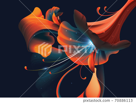 vector illustration of the abstract artistic flower on the dark background 70886113