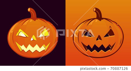 Orange Pumpkin With Smile For Your Design For The Holiday Halloween Orange Pumpkin With Smile For Your Design For The Holiday Halloween 70887126